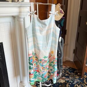 Eliza J Bow strap scenic scene dress. NWT.